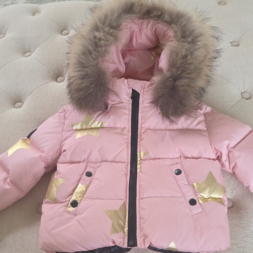 Gorgeous Pink with Gold Stars SAM jacket for Infant Girls